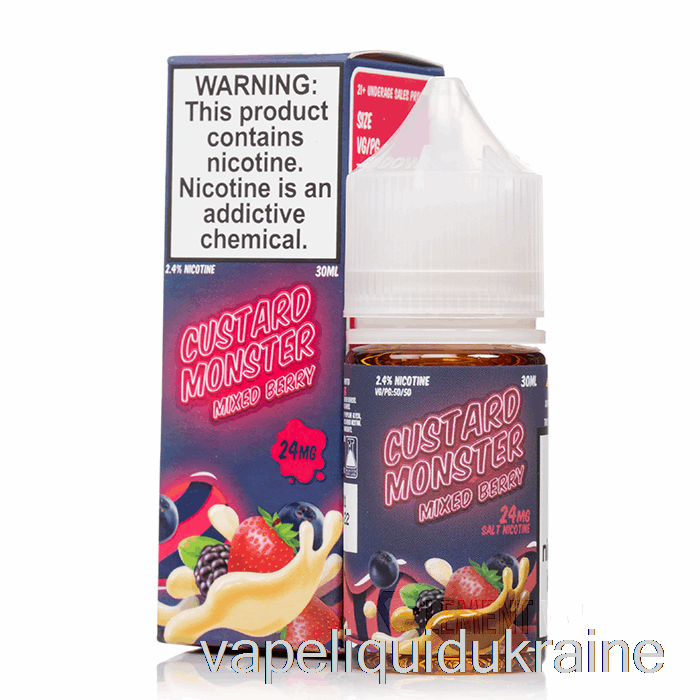 Vape Liquid Ukraine Mixed Berry - Custard Monster Salts - 30mL 48mg
